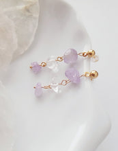 Load image into Gallery viewer, Lilac Amethyst Gemstone Dangling Earrings