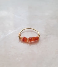 Load image into Gallery viewer, Amber Gemstone Finger-Ring Wire-Wrapped