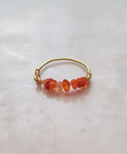 Load image into Gallery viewer, Amber Gemstone Finger-Ring Wire-Wrapped