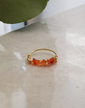 Load image into Gallery viewer, Amber Gemstone Finger-Ring Wire-Wrapped