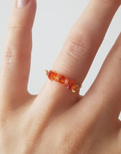 Load image into Gallery viewer, Amber Gemstone Finger-Ring Wire-Wrapped