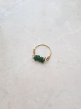 Load image into Gallery viewer, Wire-Wrapped Finger-Ring with Green Gemstones