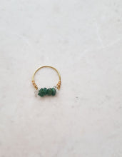 Load image into Gallery viewer, Wire-Wrapped Finger-Ring with Green Gemstones