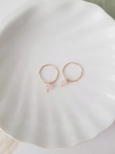 Load image into Gallery viewer, Rose Quartz Pearl Gold Filled Earrings