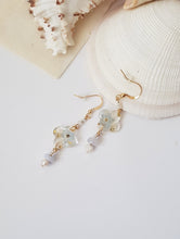 Load image into Gallery viewer, Real blue Forgetmenot Earrings - Gold