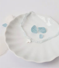 Load image into Gallery viewer, Nacre Cross Blue Pearl Necklace