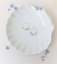 Load image into Gallery viewer, Santorini Lazurite, Rock Crystal Stone Hoop Earrings, 925 Sterling Silver