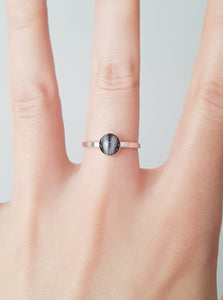 Silver Ring with Baby Hair / Pet-Fur Memorial Jewelry
