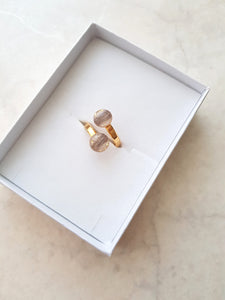 Double-ring with Baby Hair / Pet-Fur Memorial Jewelry