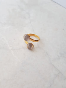 Double-ring with Baby Hair / Pet-Fur Memorial Jewelry