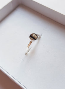 Silver Ring with Baby Hair / Pet-Fur Memorial Jewelry