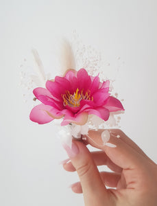 Boutonniere, Wedding Flower Pins in Pink & Cream