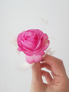 Boutonniere, Wedding Flower Pins in Pink & Cream