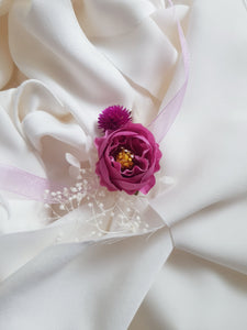 Boutonniere, Wedding Flower Pins in Pink & Cream