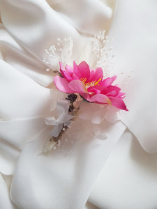 Boutonniere, Wedding Flower Pins in Pink & Cream