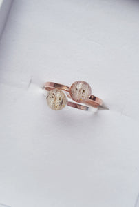 Silver Ring with Baby Hair / Pet-Fur Memorial Jewelry