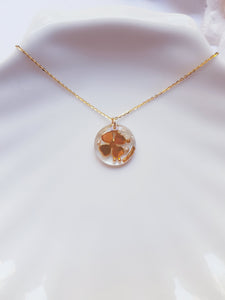 Shamrock Golden Resin Earrings