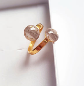 Double-ring with Baby Hair / Pet-Fur Memorial Jewelry