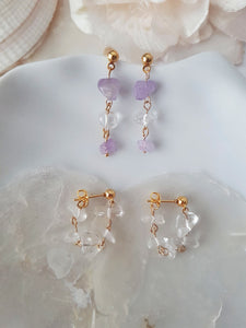 Lilac Amethyst Gemstone Dangling Earrings