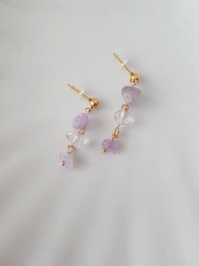 Lilac Amethyst Gemstone Dangling Earrings