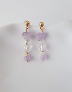 Lilac Amethyst Gemstone Dangling Earrings