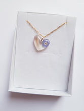 Load image into Gallery viewer, Forgetmenot Heart Shaped Resin Pendant with Hair