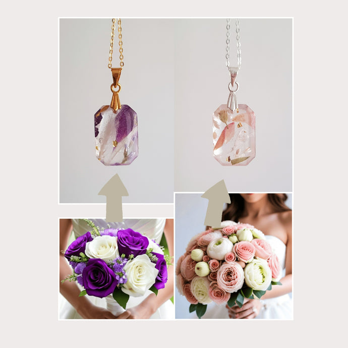 Bridal Flower Bouquet Necklace - Custom