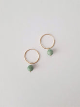 Load image into Gallery viewer, Green Pearl Gold Filled Earrings