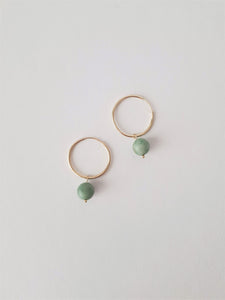 Green Pearl Gold Filled Earrings