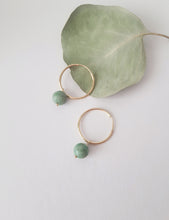 Load image into Gallery viewer, Green Pearl Gold Filled Earrings