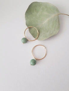 Green Pearl Gold Filled Earrings