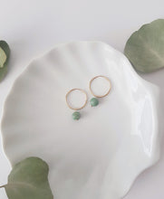 Load image into Gallery viewer, Green Pearl Gold Filled Earrings