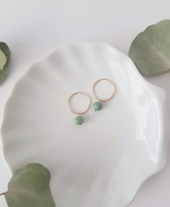 Green Pearl Gold Filled Earrings