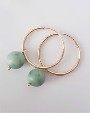 Load image into Gallery viewer, Green Pearl Gold Filled Earrings