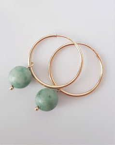 Green Pearl Gold Filled Earrings