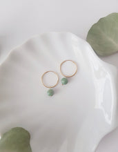 Load image into Gallery viewer, Green Pearl Gold Filled Earrings