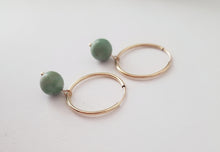 Load image into Gallery viewer, Green Pearl Gold Filled Earrings