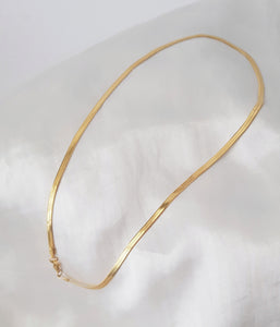 Golden Herringbone-Snake Necklace