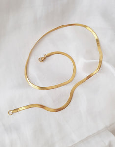 Golden Herringbone-Snake Necklace