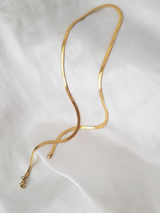 Golden Herringbone-Snake Necklace