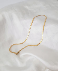 Golden Herringbone-Snake Necklace