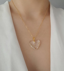 Mustard Seed Heart Shaped Necklace