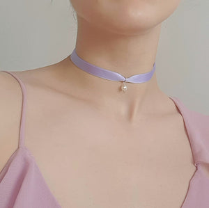 Lavender Choker Pearl Necklace