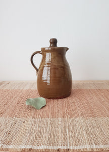 Vintage Ceramic Pitcher Brown, Handmade