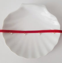 Load image into Gallery viewer, Multiple Pearl Velvet Choker in Dark-Red