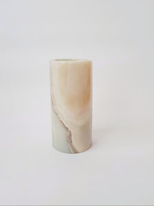 White Onyx Stone - Modern Classic Cylinder Vase