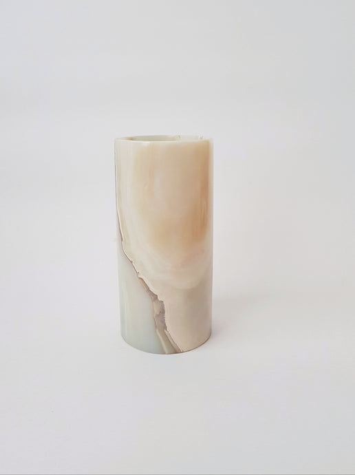 White Onyx Stone - Modern Classic Cylinder Vase