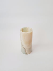 White Onyx Stone - Modern Classic Cylinder Vase