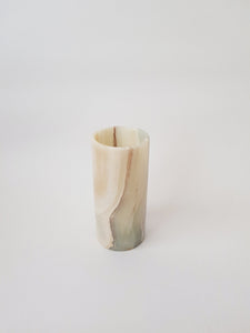 White Onyx Stone - Modern Classic Cylinder Vase