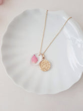 Load image into Gallery viewer, Birth Flower Necklace June - Rose, Zodiac Sign Gemini  / Cancer, Gold